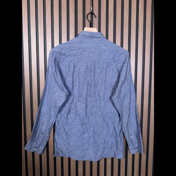 Isabel Marant Shirt 1 / US Small Womens Blue Tweed Pattern Oxford Button - Picture 2 of 7
